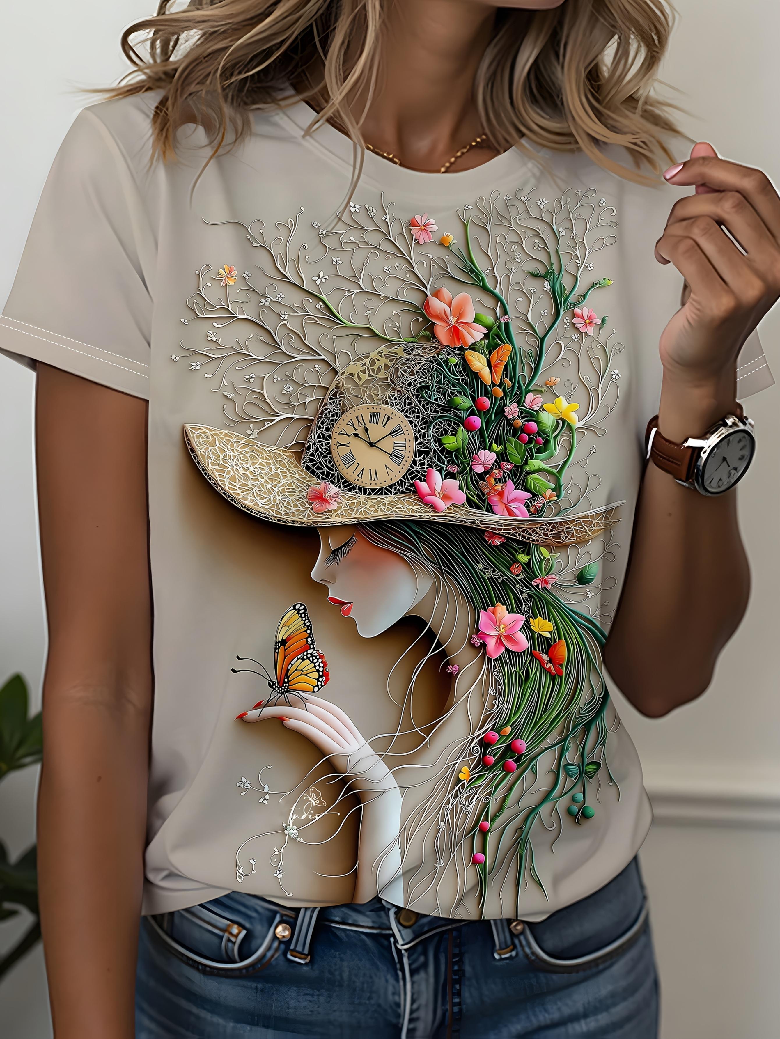 3D Floral Printed T-Shirt. Round Neck Short Tee 2XL дубильна кора
3D Floral Printed T-Shirt. Round Neck Short Tee 2XL дубильна кора