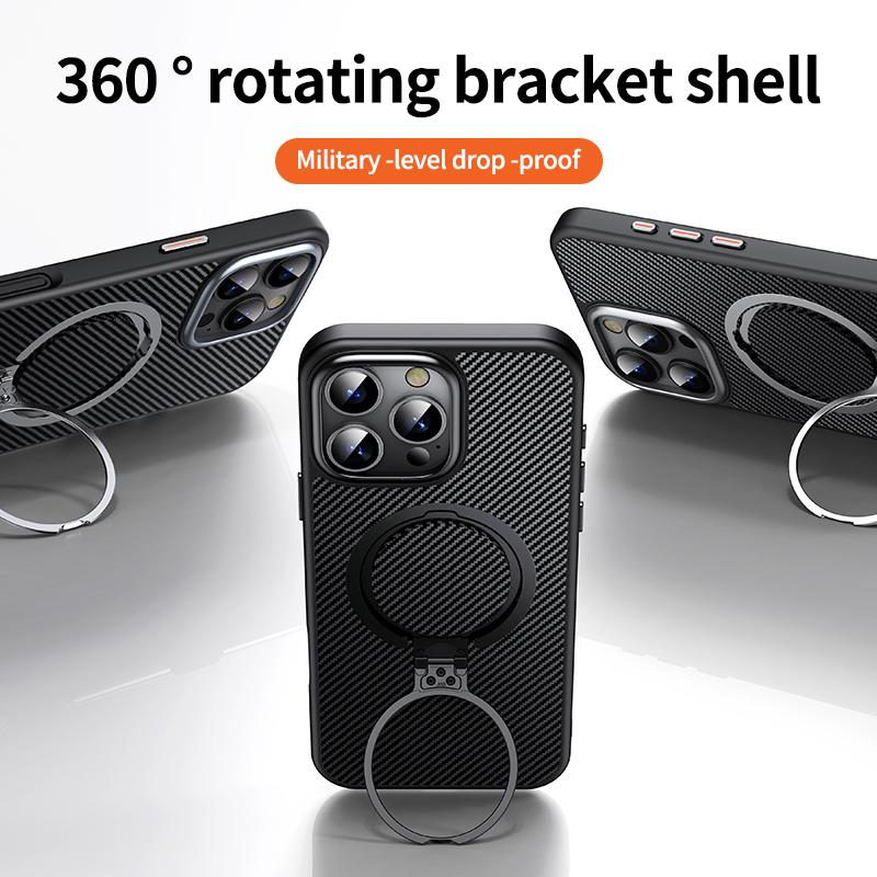 For iPhone 16 Pro Max Magnetic Case Carbon Fiber Texture PC+TPU Phone Cover Rotatable Kickstand Black
For iPhone 16 Pro Max Magnetic Case Carbon Fiber Texture PC+TPU Phone Cover Rotatable Kickstand Black