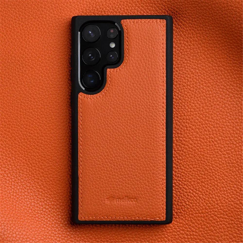 MELKCO For Samsung Galaxy S23 Ultra Phone Cover Genuine Cow Leather Coated Hard PC Slim Case Orange
MELKCO For Samsung Galaxy S23 Ultra Phone Cover Genuine Cow Leather Coated Hard PC Slim Case Orange