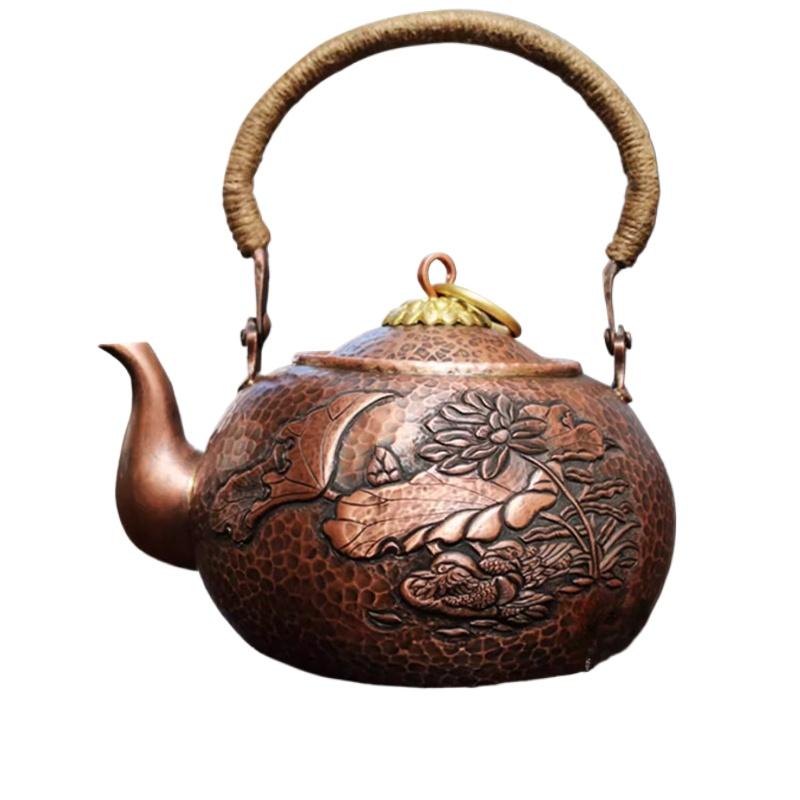 Antique Copper Kettle Handmade Hammer Pattern Red Copper Teapots Thicken Uncoated Kettles Health Tea Set Crafts Chinese Tea Pot
Antique Copper Kettle Handmade Hammer Pattern Red Copper Teapots Thicken Uncoated Kettles Health Tea Set Crafts Chinese Tea Pot