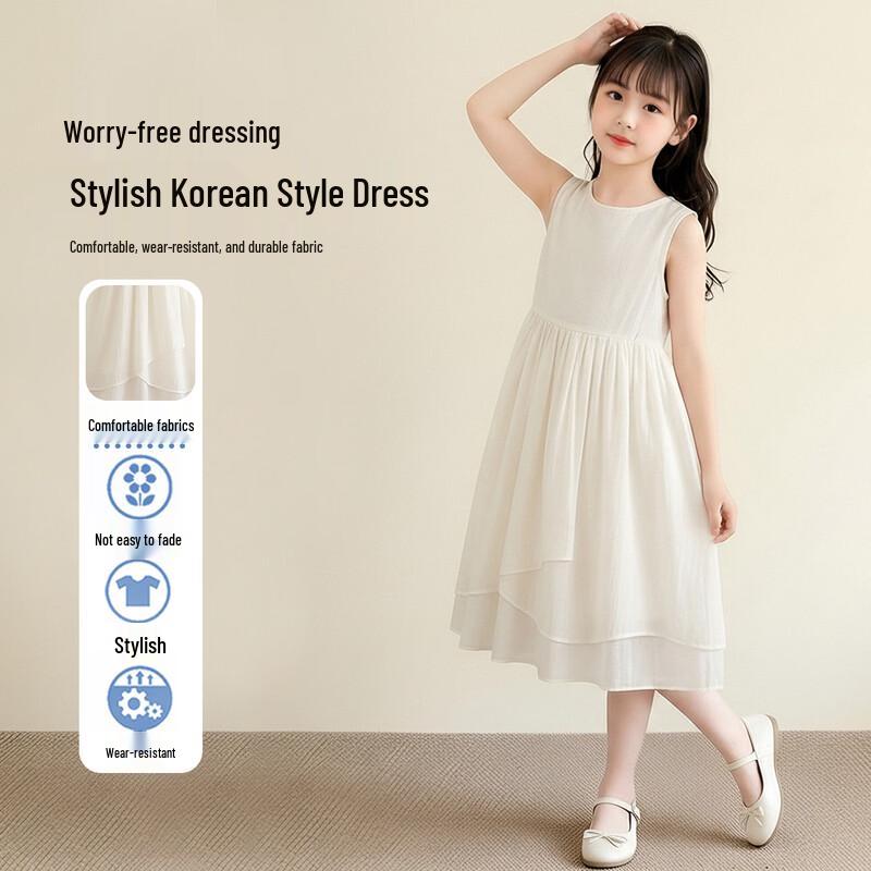 Girls Korean Style Sleeveless White Summer Princess Dress 160
Girls Korean Style Sleeveless White Summer Princess Dress 160