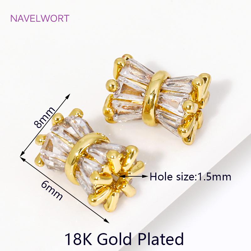Luxury 18K Gold Plated Brass Inlaid Zircon Flower Shape Spacer Beads For Jewelry Making DIY Beading Jewelry Accessories 2 pieces
Luxury 18K Gold Plated Brass Inlaid Zircon Flower Shape Spacer Beads For Jewelry Making DIY Beading Jewelry Accessories 2 pieces