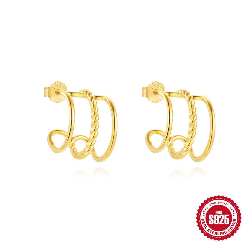 Daily Versatile S925 Pure Personalized Design Three-Layer C-Shaped Simple Fashion Stud Earrings 925 Silver
Daily Versatile S925 Pure Personalized Design Three-Layer C-Shaped Simple Fashion Stud Earrings 925 Silver