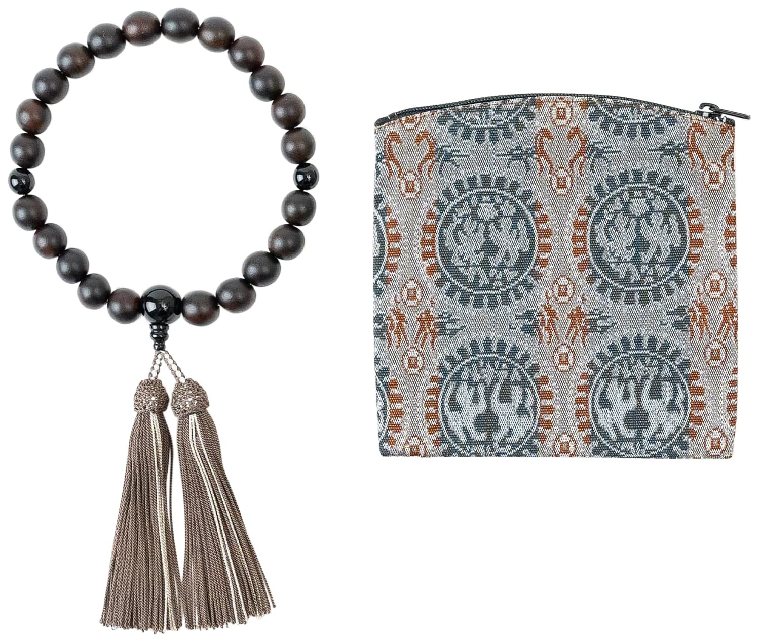 Kiho Kobo Men s Prayer Beads and Praying Bag Set (22 beads, striped ebony, black onyx, and two-tone silk tassels) for all sects. Suitable for simple,
Kiho Kobo Men s Prayer Beads and Praying Bag Set (22 beads, striped ebony, black onyx, and two-tone silk tassels) for all sects. Suitable for simple,