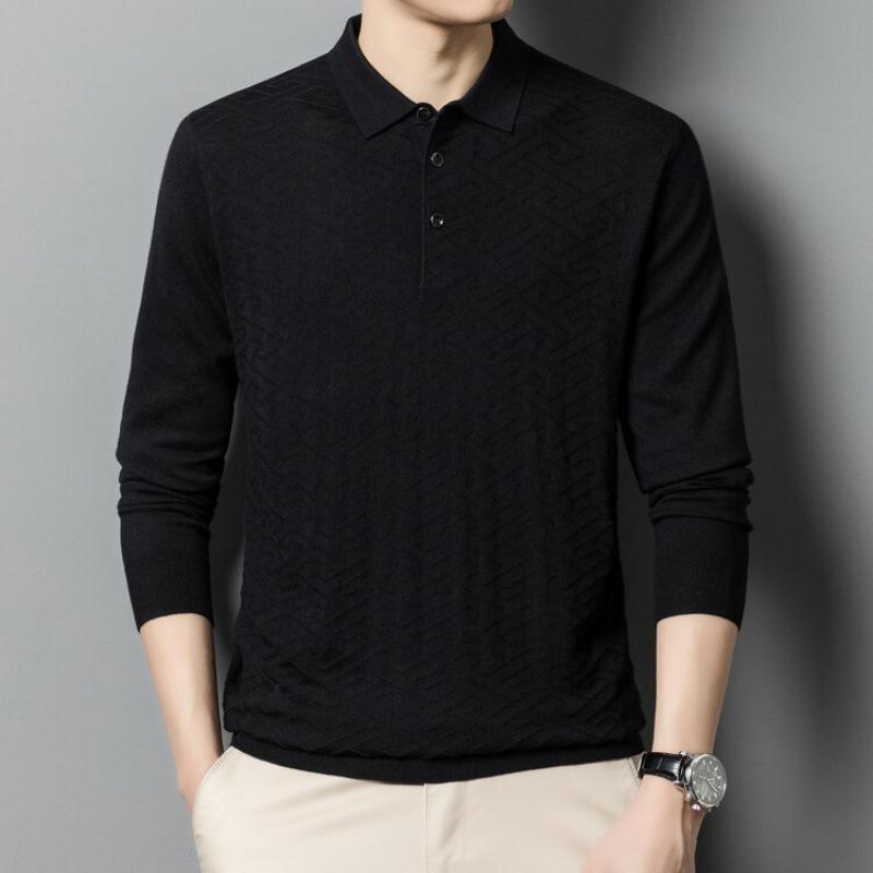 Мужская рубашка поло с длинным рукавом и лацканами, тонкий свитер на весну и осень с низом свитера, верхом свитера Tide 190
Мужская рубашка поло с длинным рукавом и лацканами, тонкий свитер на весну и осень с низом свитера, верхом свитера Tide 190