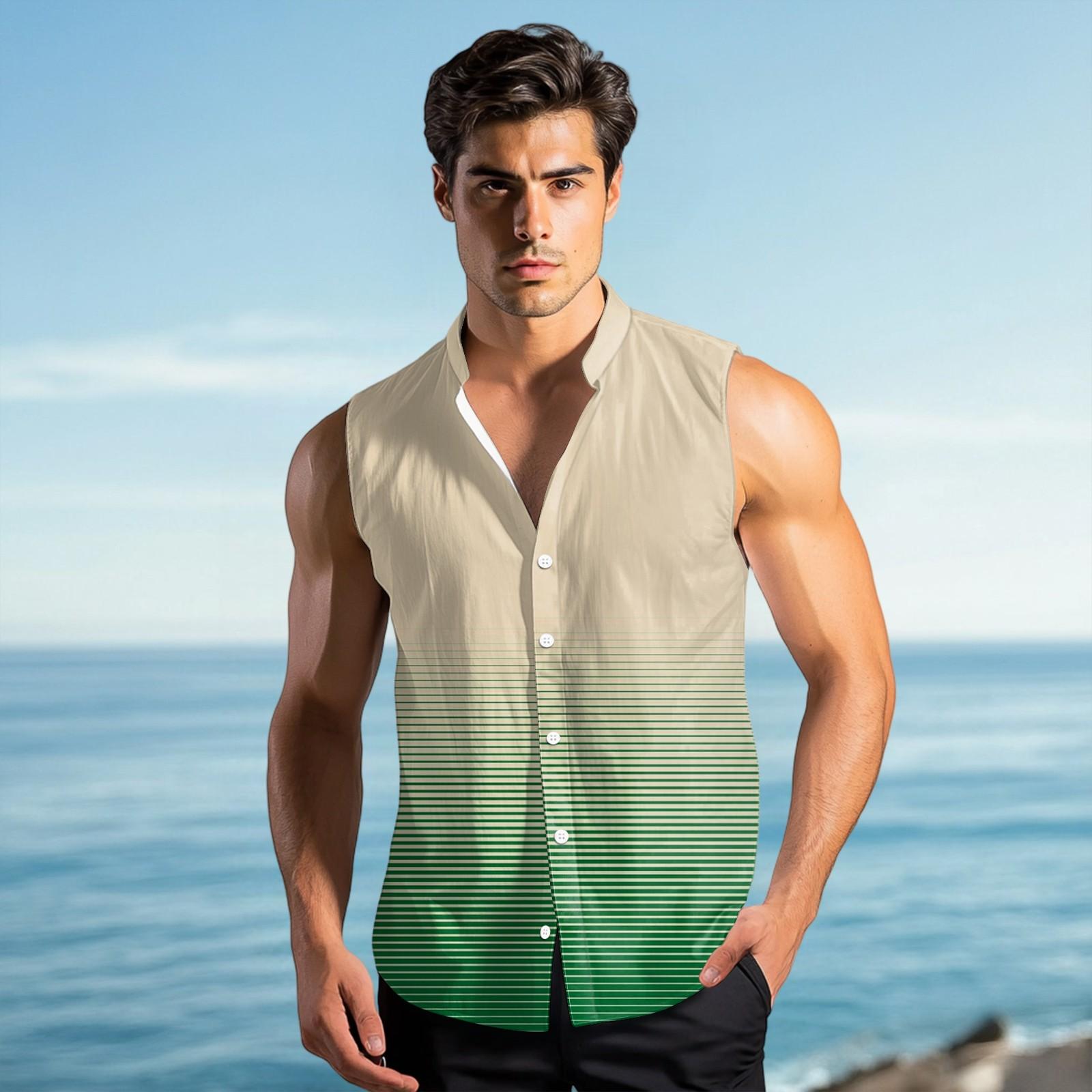 Мужская модная рубашка без рукавов с лацканами на пуговицах и жилеткой XXL бежевый
Мужская модная рубашка без рукавов с лацканами на пуговицах и жилеткой XXL бежевый