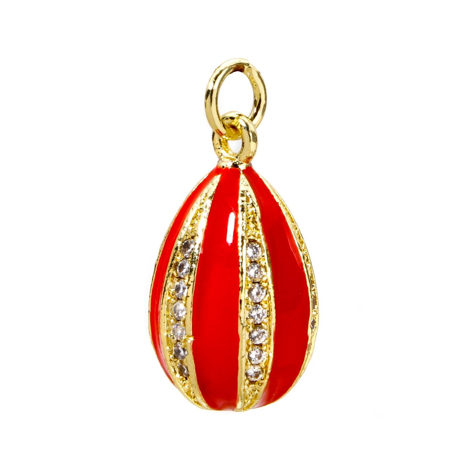 1 Piece Brass Easter Day Charms 18K Gold Plated Egg Stripe Enamel Clear Cubic Zirconia Pendant for DIY Jewelry 22mm x 10mm
1 Piece Brass Easter Day Charms 18K Gold Plated Egg Stripe Enamel Clear Cubic Zirconia Pendant for DIY Jewelry 22mm x 10mm