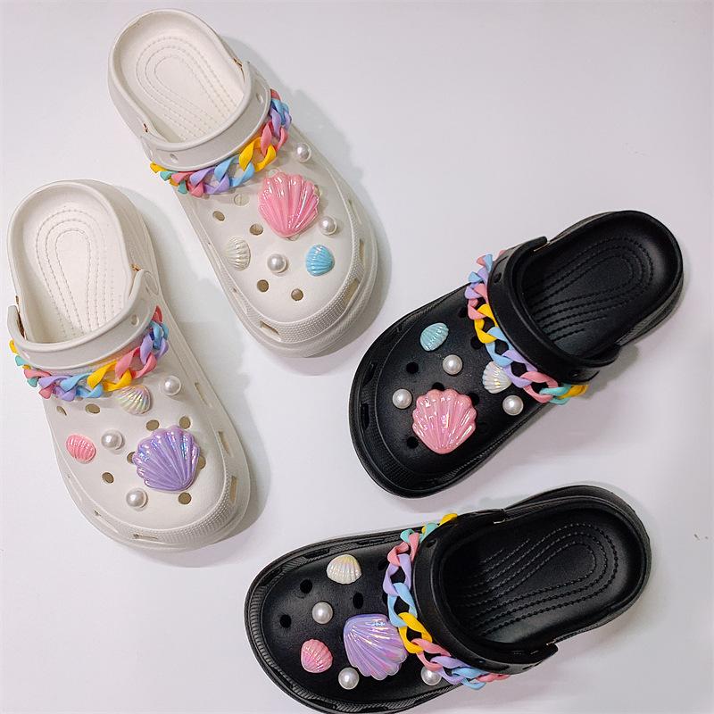 New hole shoes DIY three-dimensional shell pearl color chain set thick-soled beach garden 35-36 белый
New hole shoes DIY three-dimensional shell pearl color chain set thick-soled beach garden 35-36 белый