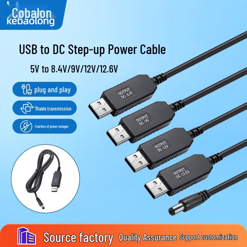 USB to DC 5521 Boost Cable, 5V to 8.4V/9V/12V/12.6V Power Adapter for Monitoring Equipment/Router USB to DC5521 - 5V to 12V Boost Power Cable
USB to DC 5521 Boost Cable, 5V to 8.4V/9V/12V/12.6V Power Adapter for Monitoring Equipment/Router USB to DC5521 - 5V to 12V Boost Power Cable
