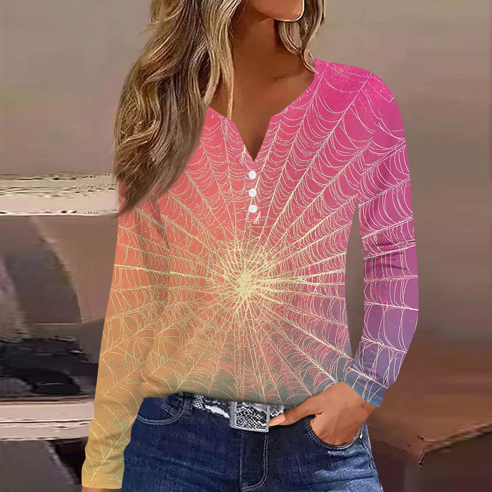 Жен. Футболка Футболка на пуговицах с длинным рукавом Повседневные Выходные Мода Классический Топ с v-образным вырезом Обычный L
Жен. Футболка Футболка на пуговицах с длинным рукавом Повседневные Выходные Мода Классический Топ с v-образным вырезом Обычный L