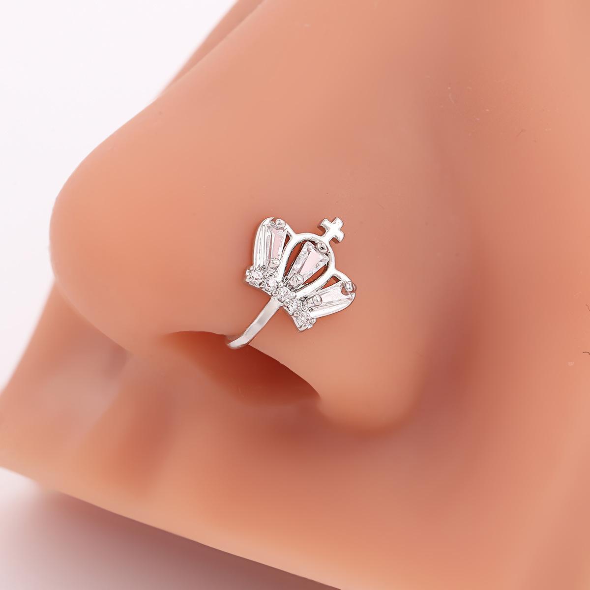 Creative Zircon Cross Crown Nose Stud Windproof Non Piercing U Shape Nose Clip Fashion Nose Ring
Creative Zircon Cross Crown Nose Stud Windproof Non Piercing U Shape Nose Clip Fashion Nose Ring
