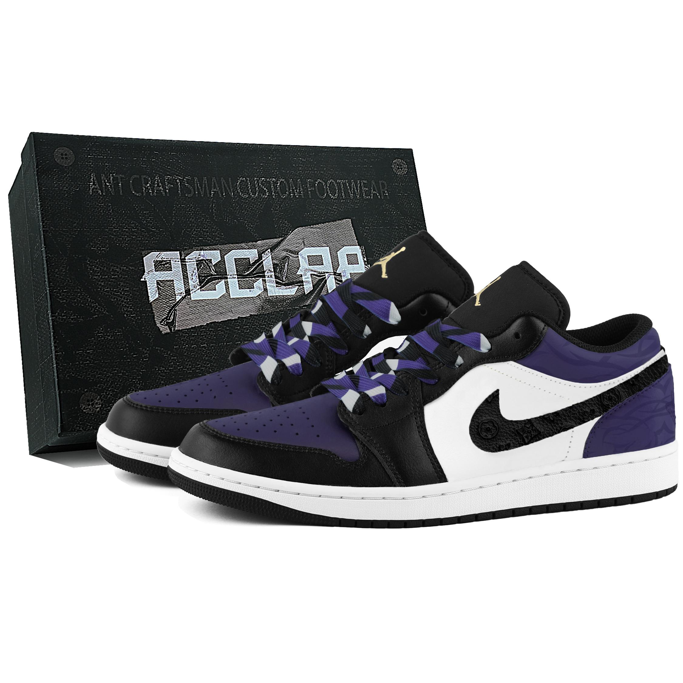 Jordan 1 Cushioning, Wear Resistant Low top Vintage Basketball Shoes Unisex Black Purple 553558-132(Team349--) 42.5
Jordan 1 Cushioning, Wear Resistant Low top Vintage Basketball Shoes Unisex Black Purple 553558-132(Team349--) 42.5