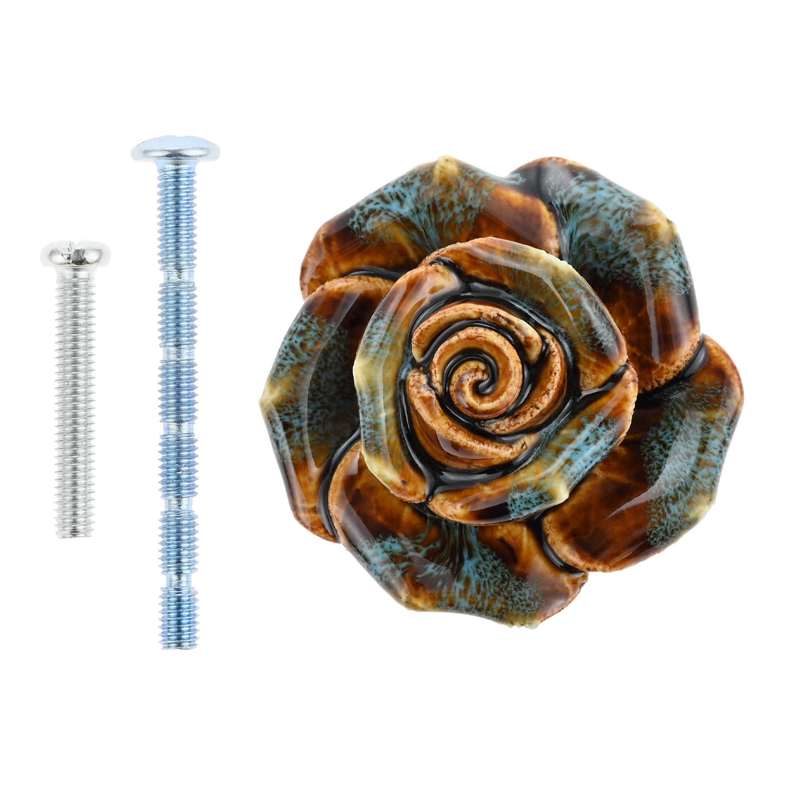 Ceramic Rose Handle w/screw Single Hole Flower Knob Glazed Leopard Pattern Pull Decor Cabinet Drawer Furniture Doors 40mm 1.4 синій
Ceramic Rose Handle w/screw Single Hole Flower Knob Glazed Leopard Pattern Pull Decor Cabinet Drawer Furniture Doors 40mm 1.4 синій