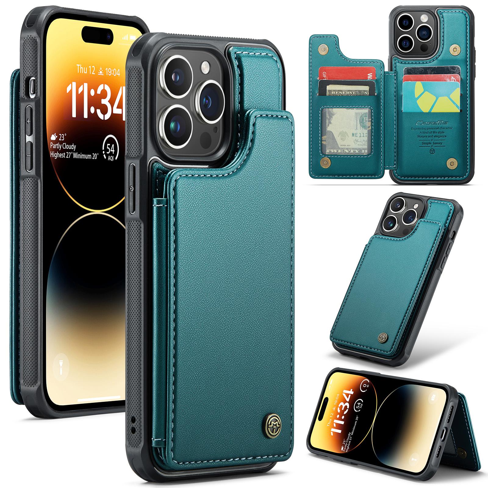 For iPhone 14 Pro Max Phone Case CASEME C22 Leather Back Cover with RFID Blocking Card Slots Green
For iPhone 14 Pro Max Phone Case CASEME C22 Leather Back Cover with RFID Blocking Card Slots Green
