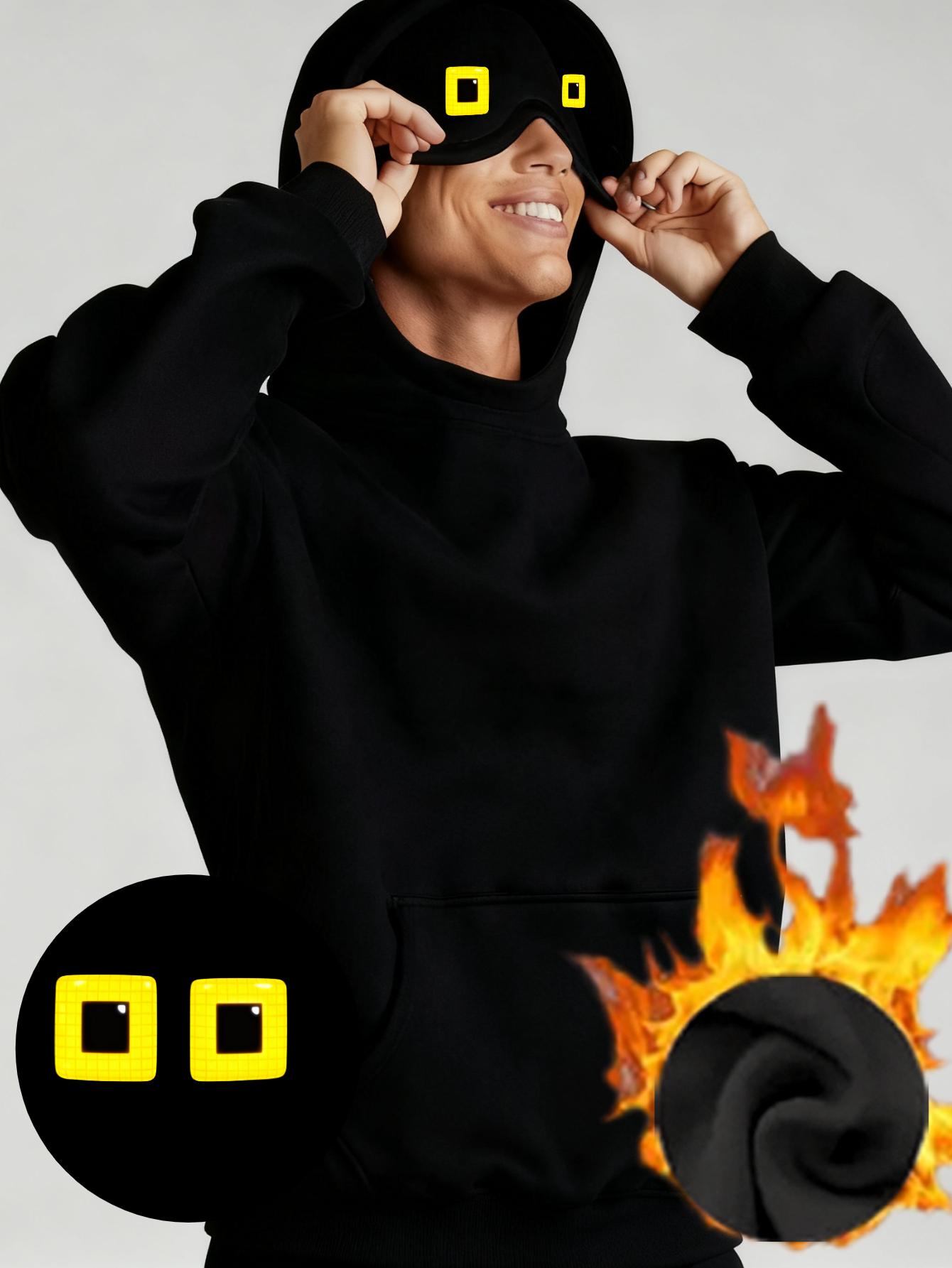 Eye Mask Integrated Hooded Sweatshirt for Men, for Home Lounge XXL чорний
Eye Mask Integrated Hooded Sweatshirt for Men, for Home Lounge XXL чорний