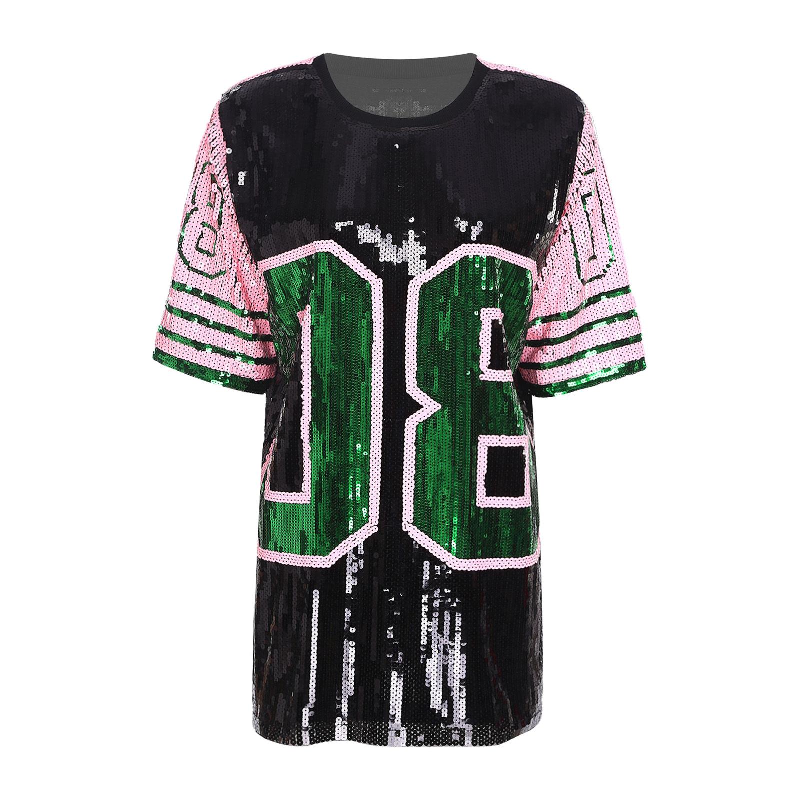 Womens Shiny Sequin Oversized T Shirt Number Graphic Crew Neck Short Sleeve Color Blocking Sporty Top One Size чорний
Womens Shiny Sequin Oversized T Shirt Number Graphic Crew Neck Short Sleeve Color Blocking Sporty Top One Size чорний