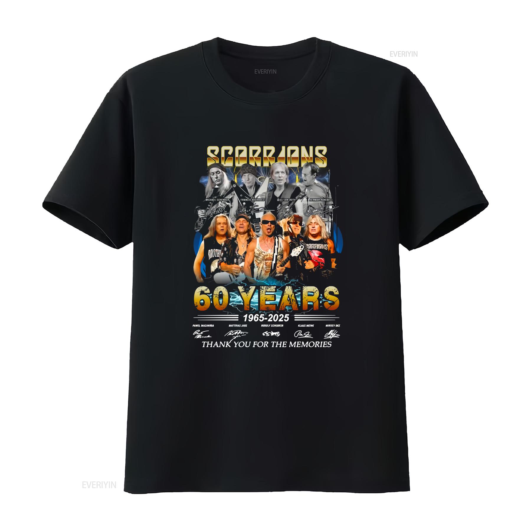 Scorpions Band 60 Years 1965 2025 Thank You For The Memories T Shirt vintage Washed Soft Slightly Comfortable Stylish 4XL
Scorpions Band 60 Years 1965 2025 Thank You For The Memories T Shirt vintage Washed Soft Slightly Comfortable Stylish 4XL