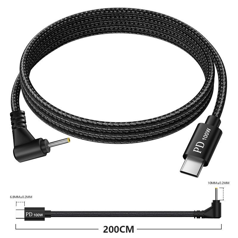 100W PD Fast Charging Angled Type-C to DC 2.5*1.7 Cable for Asus, BenQ, Haier Laptops
100W PD Fast Charging Angled Type-C to DC 2.5*1.7 Cable for Asus, BenQ, Haier Laptops