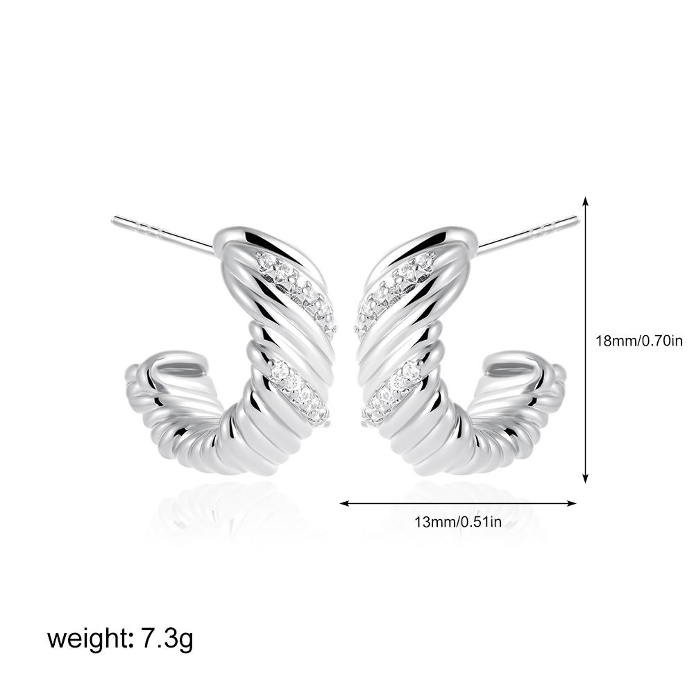 Vintage Stainless Steel Spiral Texture C-shape Stud Earrings for Women Polished 18K PVD Gold Plated Round Hoop Earring Zircon
Vintage Stainless Steel Spiral Texture C-shape Stud Earrings for Women Polished 18K PVD Gold Plated Round Hoop Earring Zircon