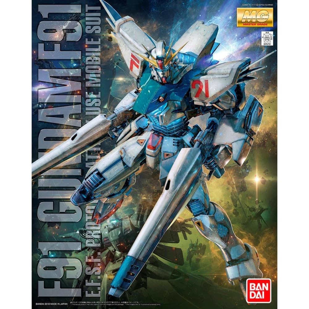 Bandai Spirits MG Gundam F91 Ver.2.0 1/100 Scale Color-Coded Plastic Model Kit
Bandai Spirits MG Gundam F91 Ver.2.0 1/100 Scale Color-Coded Plastic Model Kit