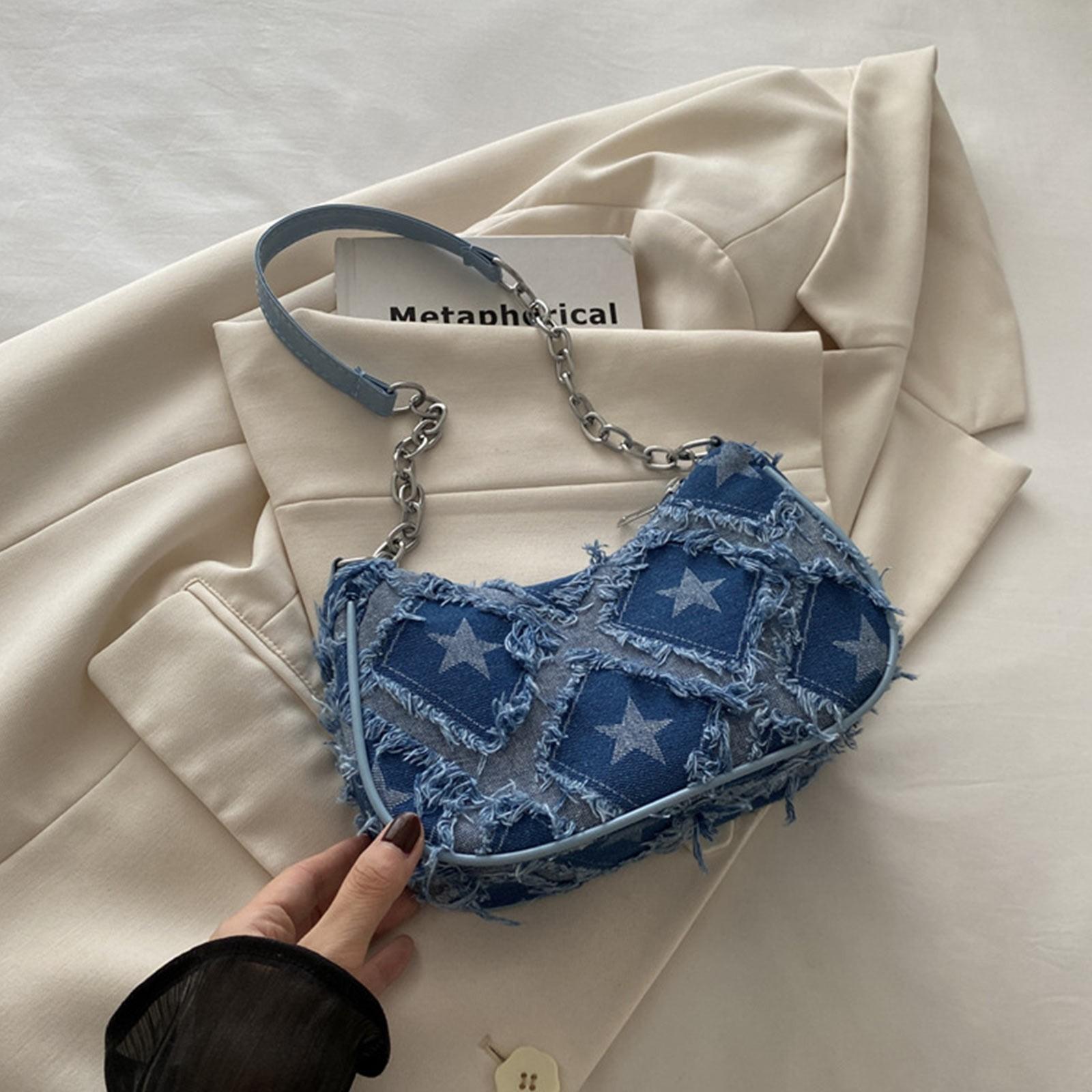 Женская джинсовая сумка-подмышка с кисточками и кисточками One Size синий
Женская джинсовая сумка-подмышка с кисточками и кисточками One Size синий