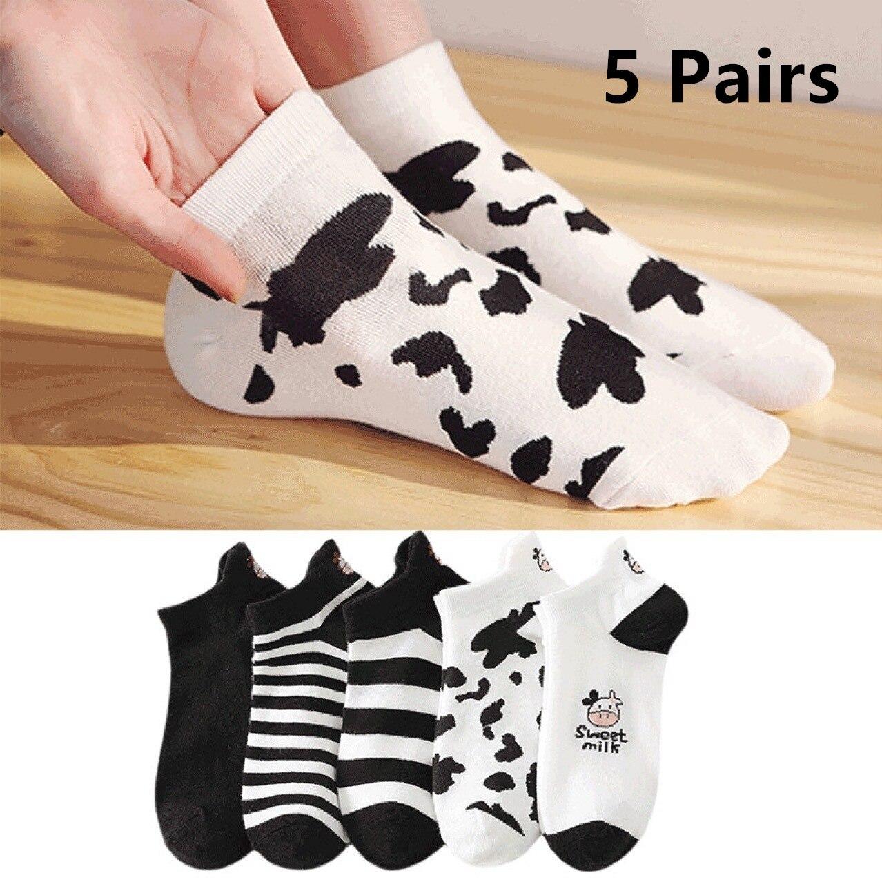 5 Pairs Spring Summer Thin Fashion Women Sock Cartoon Cow Harajuku Kawaii Cute Girl Happy Funny Boat Socks Single code
5 Pairs Spring Summer Thin Fashion Women Sock Cartoon Cow Harajuku Kawaii Cute Girl Happy Funny Boat Socks Single code