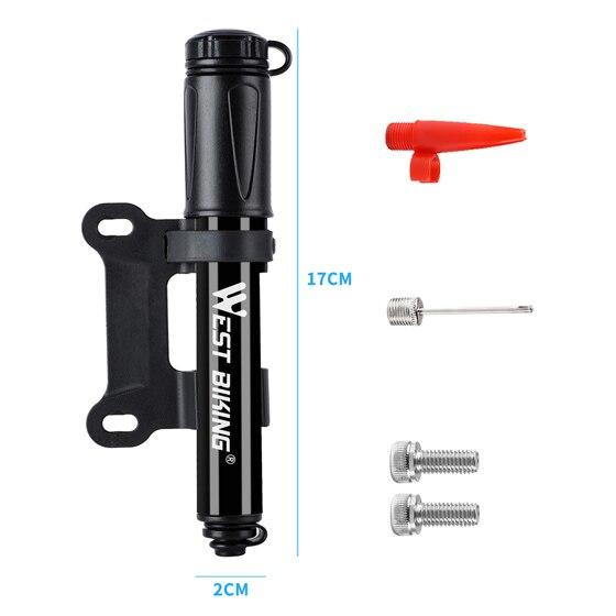 WEST BIKING 100Psi Bike Pump Mini Aluminum Alloy Tire Inflator Schrader Presta Valve Bicycle Hand Air Pump MTB Road Cycling Pump чорний
WEST BIKING 100Psi Bike Pump Mini Aluminum Alloy Tire Inflator Schrader Presta Valve Bicycle Hand Air Pump MTB Road Cycling Pump чорний