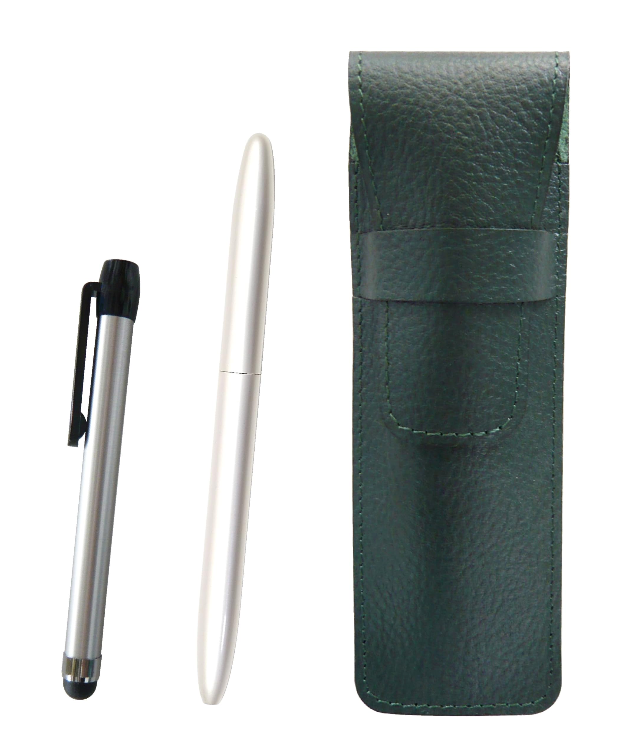 Grained leather pencil case moss green metal touch bar silver and Blasda Capo Streamline ballpoint pen set pearl shaft SASMG-ALST-TK12-P
Grained leather pencil case moss green metal touch bar silver and Blasda Capo Streamline ballpoint pen set pearl shaft SASMG-ALST-TK12-P