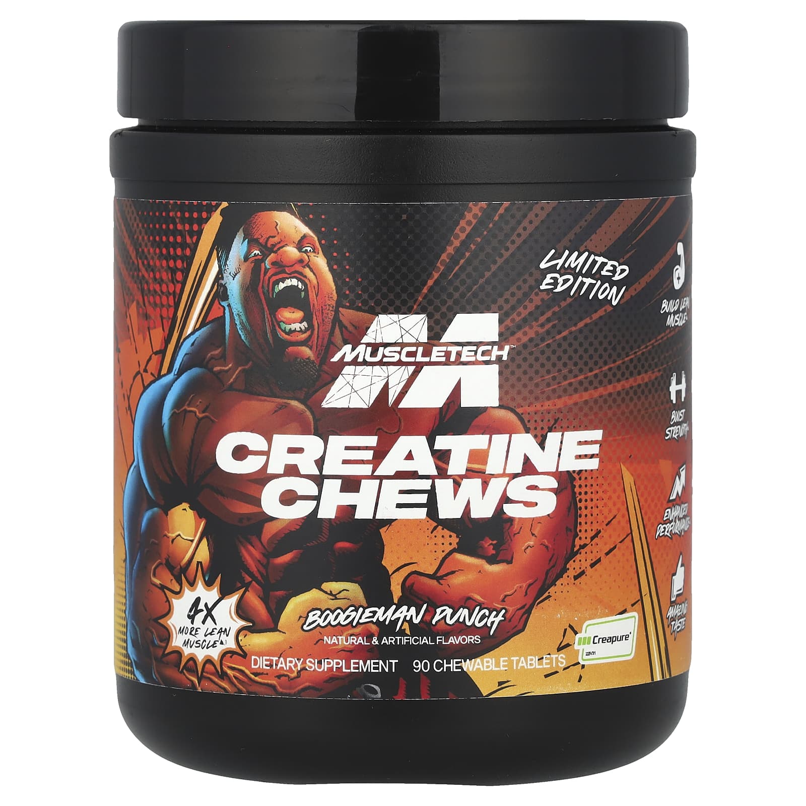 Limited Edition, Creatine Chew, Boogeyman Punch, Chewable Tablets 90 Tablets (1G per Tablet)
Limited Edition, Creatine Chew, Boogeyman Punch, Chewable Tablets 90 Tablets (1G per Tablet)