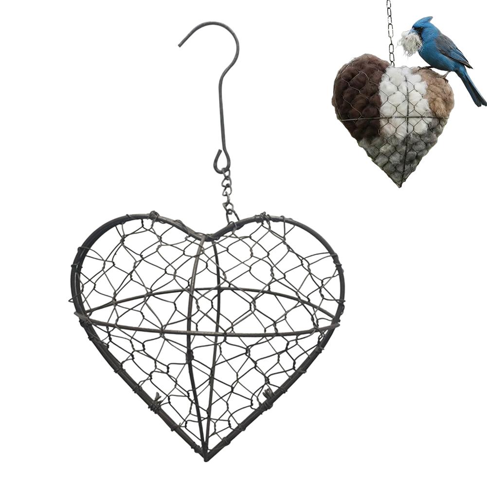 Bird Nesting House Bird Nesting Heart Holder Metal Birdhouse with Hook Hummingbird Nest Material Station for Wild Birds Outdoor
Bird Nesting House Bird Nesting Heart Holder Metal Birdhouse with Hook Hummingbird Nest Material Station for Wild Birds Outdoor