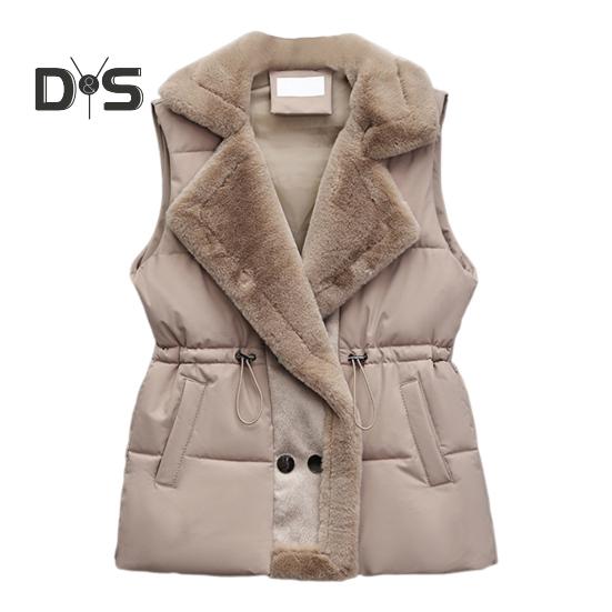 Женская зимняя куртка с завязками на талии, отложным воротником, толстым плюшевым подкладом, без рукавов, с карманами, застежкой на пуговицы, уличный жилет M хаки
Женская зимняя куртка с завязками на талии, отложным воротником, толстым плюшевым подкладом, без рукавов, с карманами, застежкой на пуговицы, уличный жилет M хаки