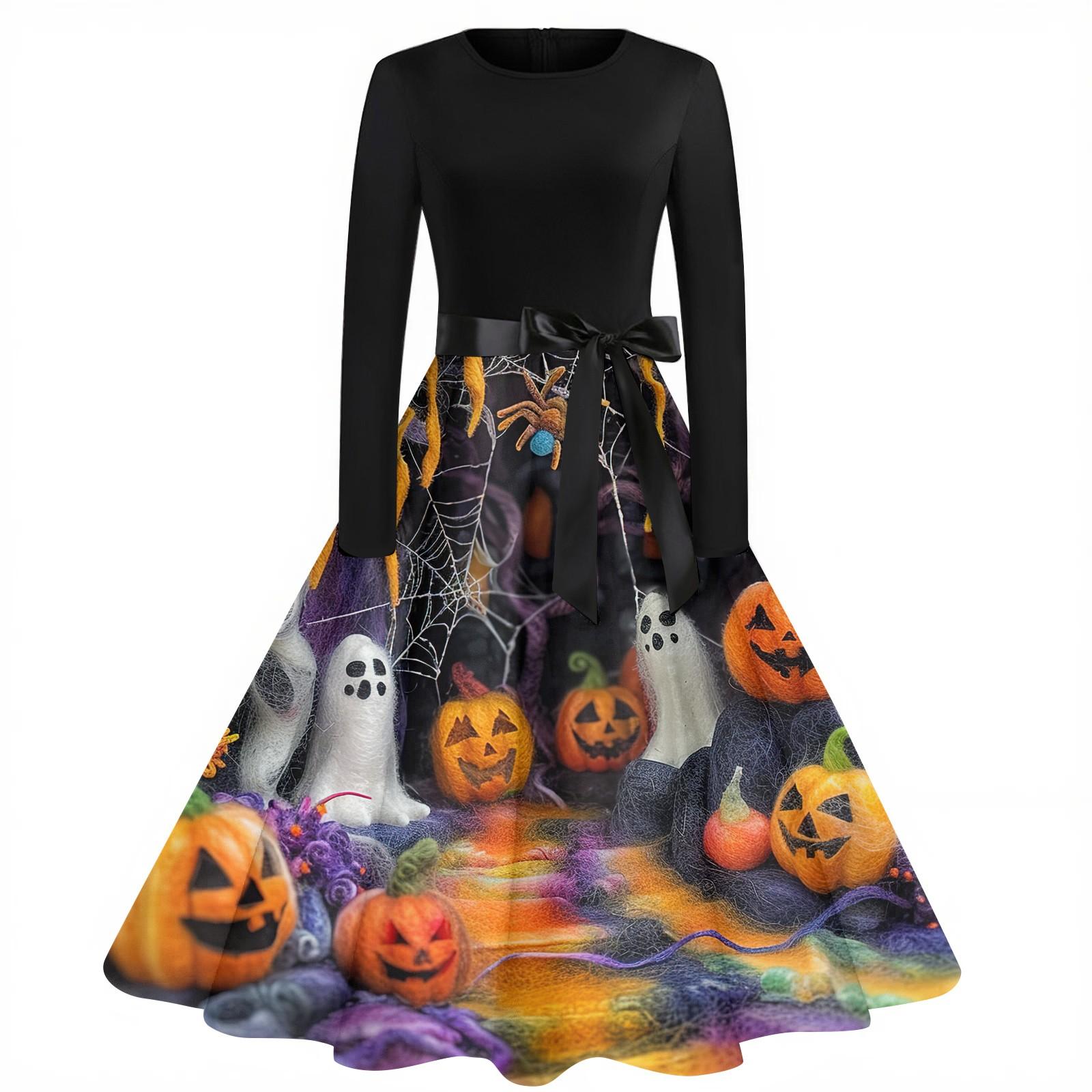 Жіноча мода Вінтажна сукня з довгим рукавом та круглим вирізом з принтом на Хелловін для вечірки XL фіолетовий
Жіноча мода Вінтажна сукня з довгим рукавом та круглим вирізом з принтом на Хелловін для вечірки XL фіолетовий