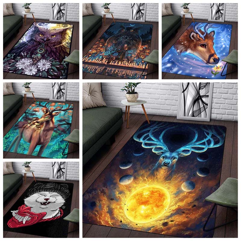Oriental Art Rug Carpet Western Witchcraft Carpet Area Rug Large Elk Owl Print Decor Gift Living Room Hallway Entrance Doormat
Oriental Art Rug Carpet Western Witchcraft Carpet Area Rug Large Elk Owl Print Decor Gift Living Room Hallway Entrance Doormat
