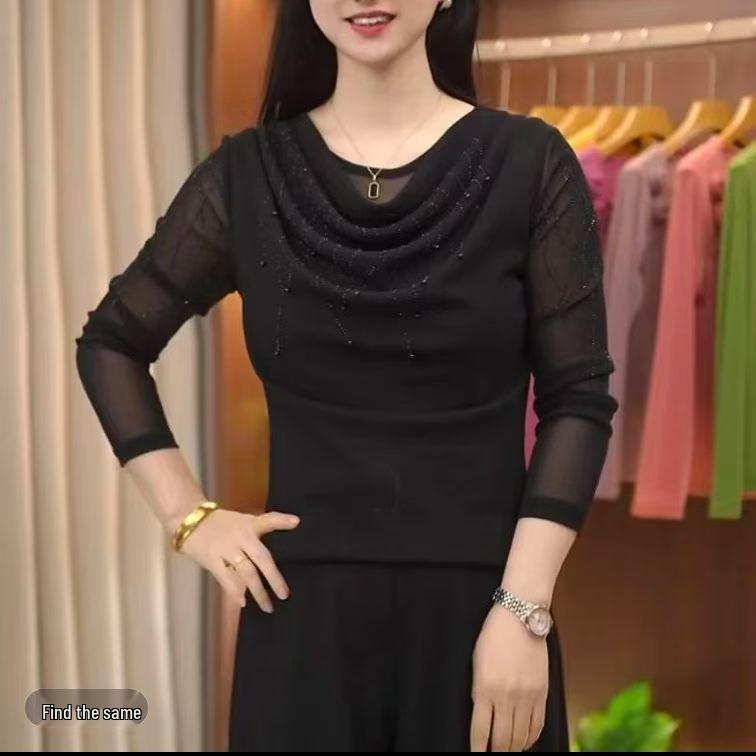 Summer 2026 Elegant Beaded Mesh T-shirt: Round Neck, Long Sleeve – Age-Reducing Trendy Top for Women & Moms, Small 4XL (130-140 jin) чёрный
Summer 2026 Elegant Beaded Mesh T-shirt: Round Neck, Long Sleeve – Age-Reducing Trendy Top for Women & Moms, Small 4XL (130-140 jin) чёрный
