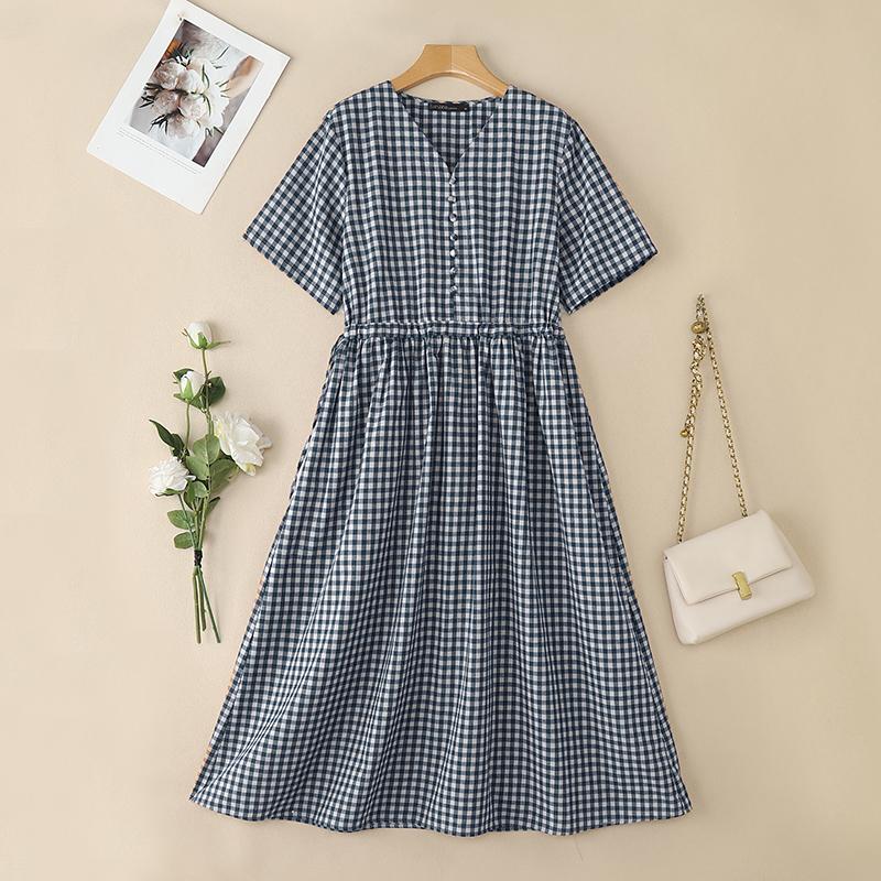 ZANZEA Women Plaid Print Casual V-Neck Short Sleeve Dress 2XL тёмно-синий
ZANZEA Women Plaid Print Casual V-Neck Short Sleeve Dress 2XL тёмно-синий