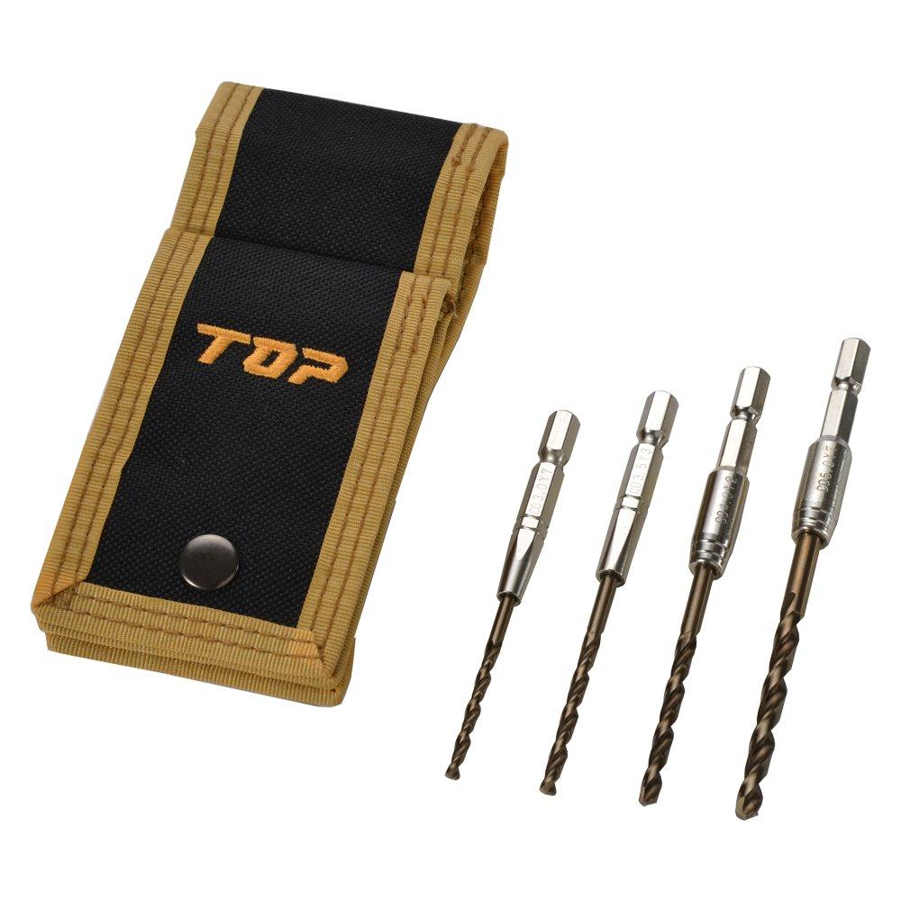 TOP EOD-3050DKS Hex Shank Cobalt Drill Set of 4 for Electric Drills, 3.0mm, 3.5mm, 4.0mm, and 5.0mm, with Case
TOP EOD-3050DKS Hex Shank Cobalt Drill Set of 4 for Electric Drills, 3.0mm, 3.5mm, 4.0mm, and 5.0mm, with Case