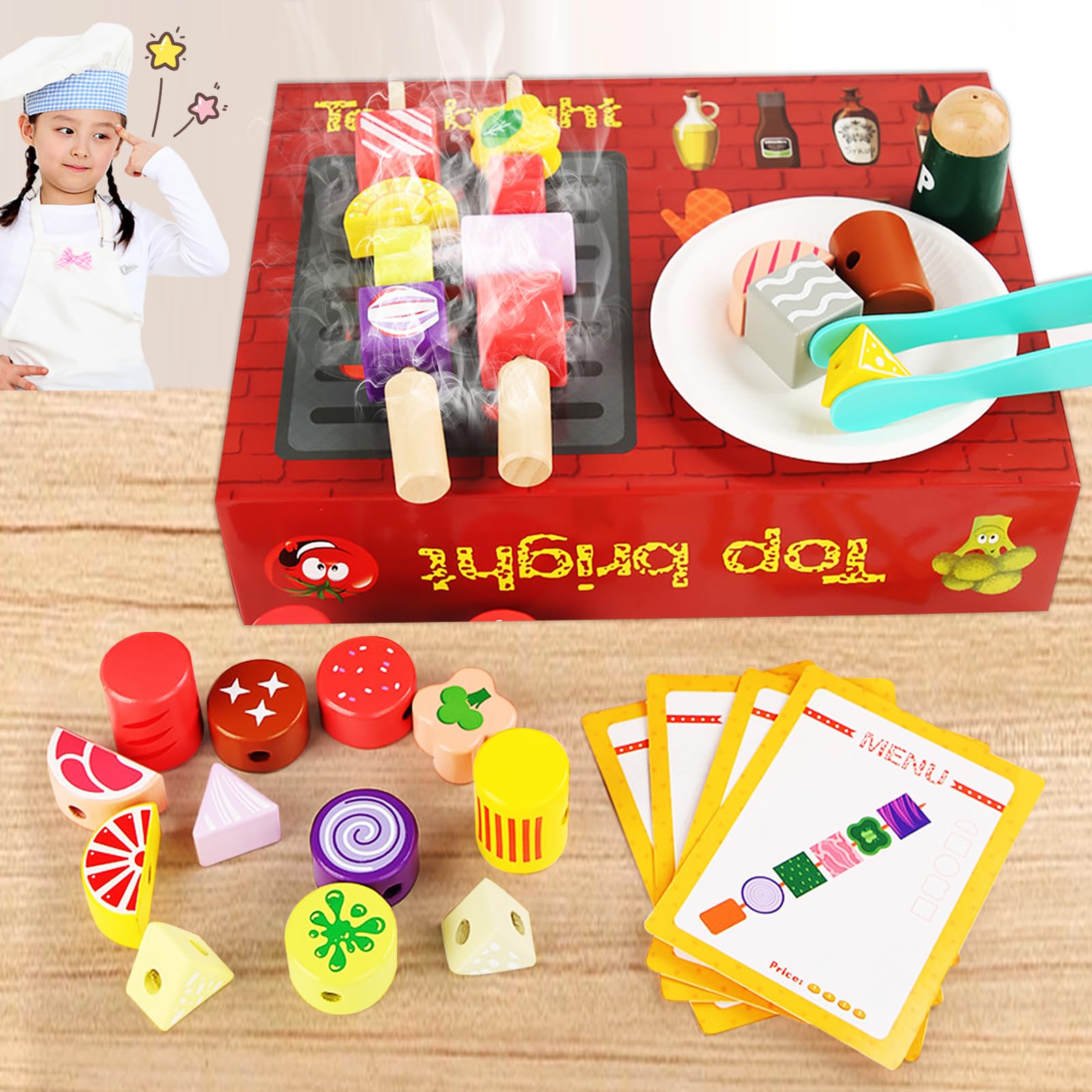 Montessori Educational Wooden Pretend Play Kitchen by Educational BBQ Set with Rod for Toddlers Ages and Fingertip Shape Early and Perfect for Girls
Montessori Educational Wooden Pretend Play Kitchen by Educational BBQ Set with Rod for Toddlers Ages and Fingertip Shape Early and Perfect for Girls