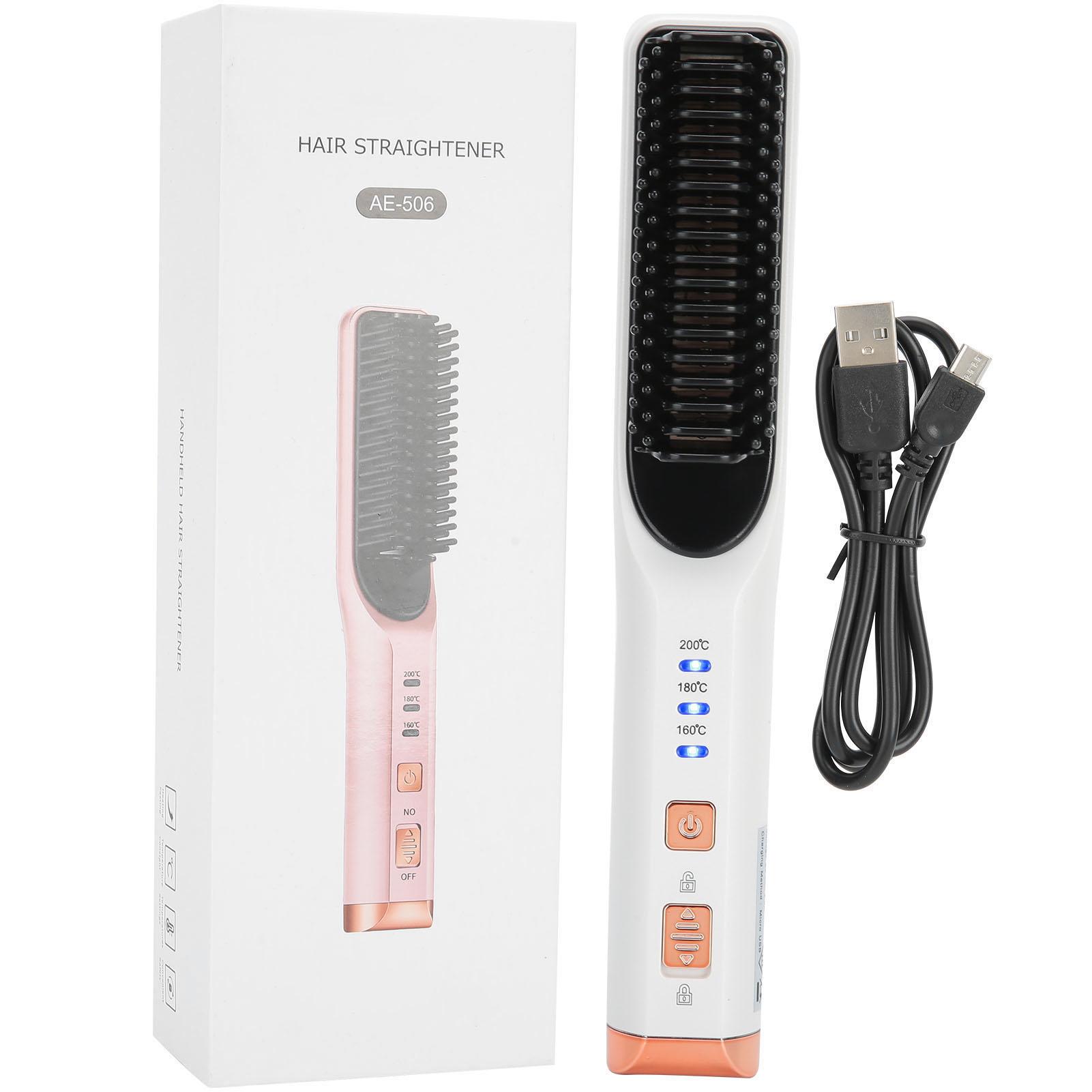 3‑In‑1 Hair Straightener Comb Hair Curler USB Charging Phone Power Bank Hair Styling ToolsWhite білий
3‑In‑1 Hair Straightener Comb Hair Curler USB Charging Phone Power Bank Hair Styling ToolsWhite білий