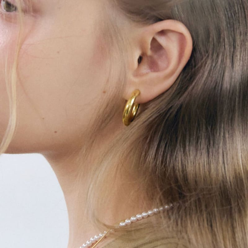 NUOY (925 Silver) Gold Hoop Ring Earrings NONE
NUOY (925 Silver) Gold Hoop Ring Earrings NONE