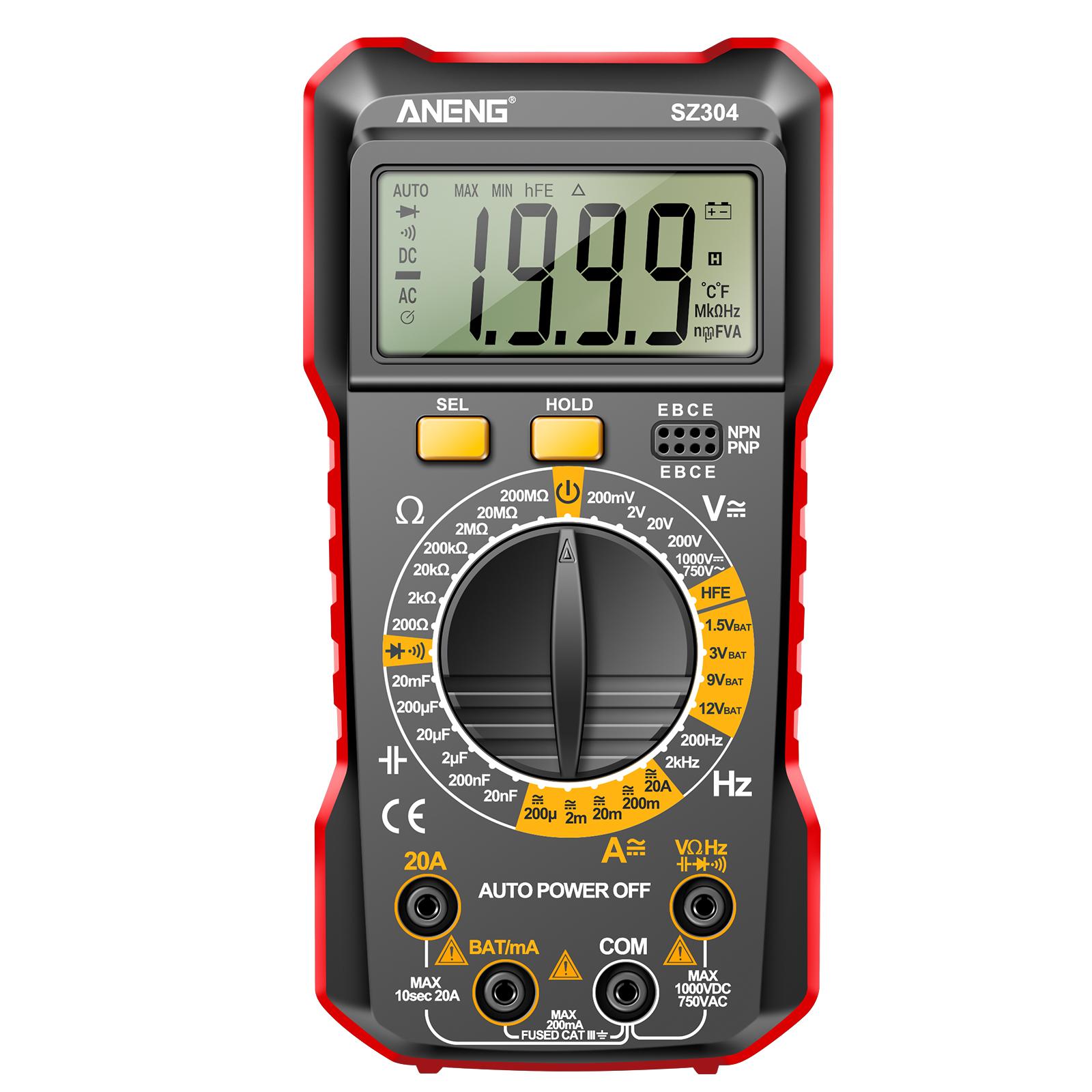 ANENG SZ304 Multifunction 1999 Counts Digital Multimeter True RMS Handheld High Precision Tester червоний
ANENG SZ304 Multifunction 1999 Counts Digital Multimeter True RMS Handheld High Precision Tester червоний