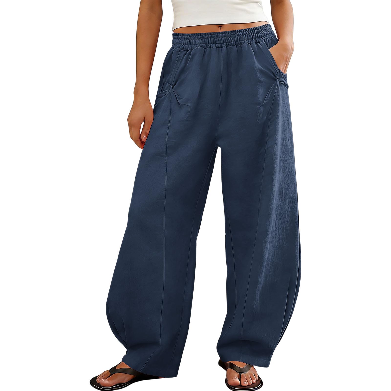 Women’s Loose Fit Wide Leg Pants with Elastic Waistband and Pockets Casual Lightweight Trousers for Daily Wear XL Темно-синій
Women’s Loose Fit Wide Leg Pants with Elastic Waistband and Pockets Casual Lightweight Trousers for Daily Wear XL Темно-синій