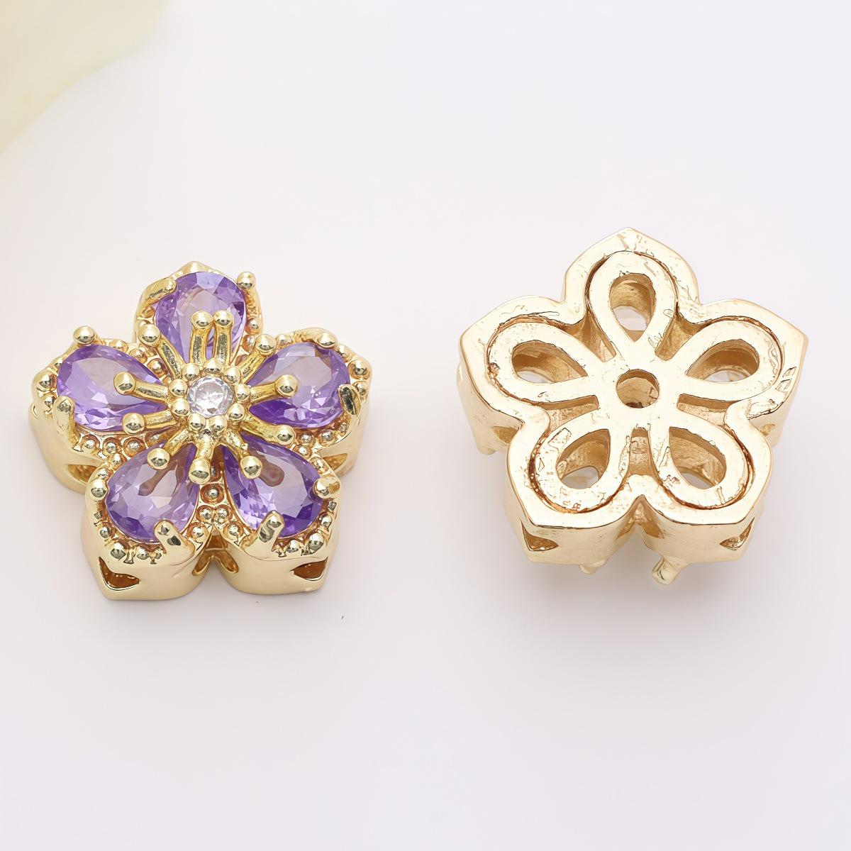 14K Gold-Plated Copper Zircon Five-Petal Flower Spacer Beads for DIY Crystal Bracelet Jewelry
14K Gold-Plated Copper Zircon Five-Petal Flower Spacer Beads for DIY Crystal Bracelet Jewelry