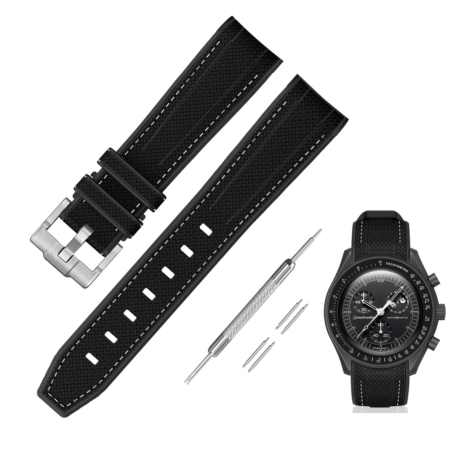 20 мм ремешок для часов Omega X Swatch Speedmaster MoonSwatch Силиконовый ремешок для Omega и Swatch Quick Release с инструментами для замены черного и белого цвета
20 мм ремешок для часов Omega X Swatch Speedmaster MoonSwatch Силиконовый ремешок для Omega и Swatch Quick Release с инструментами для замены черного и белого цвета