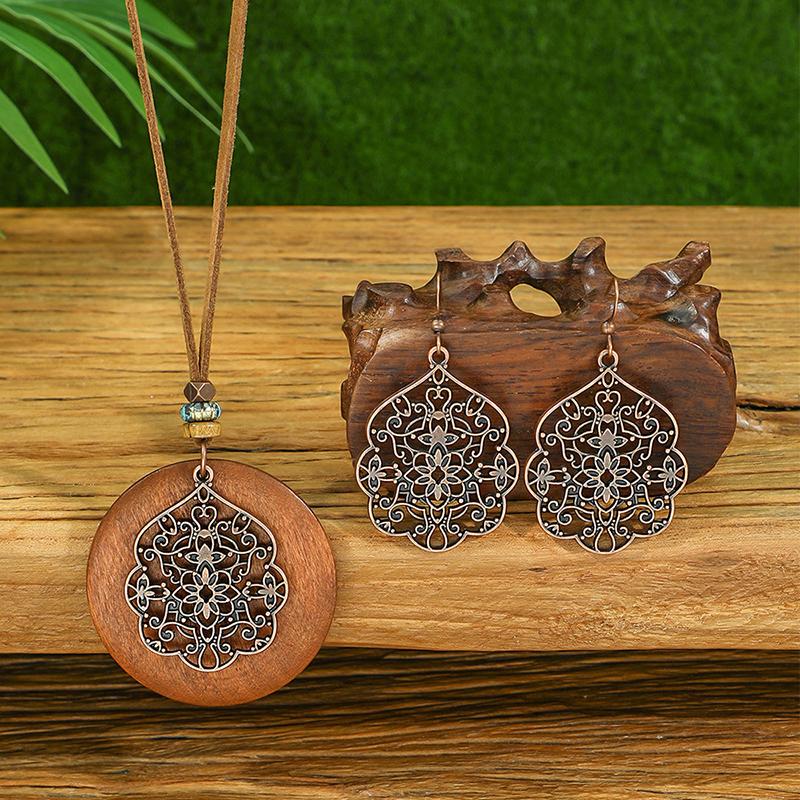 Vintage Ethnic Wooden Tassel Women s Zircon Sets Bohemian Long Sweater Chain Holiday Daily Pendant Necklace Drop Earrings Gift
Vintage Ethnic Wooden Tassel Women s Zircon Sets Bohemian Long Sweater Chain Holiday Daily Pendant Necklace Drop Earrings Gift