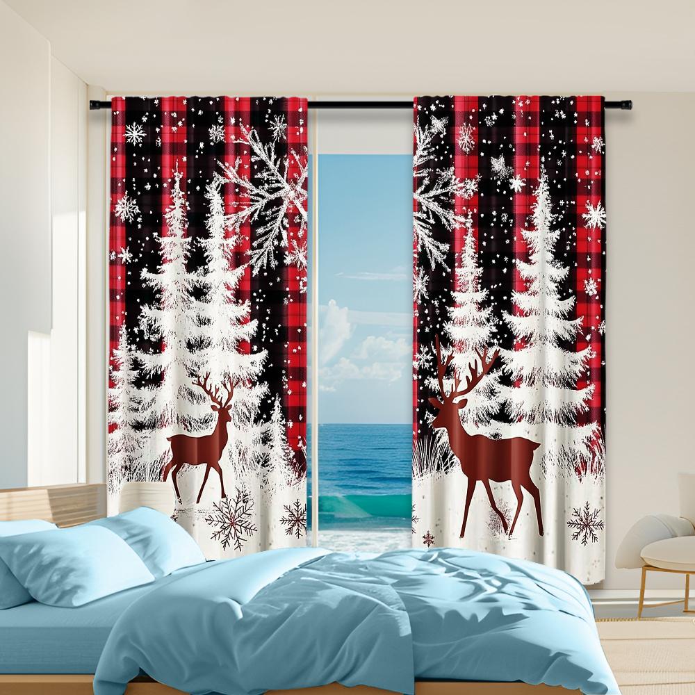 2Pcs Christmas Snowflake Window Curtains For Living Room Bedroom Holiday Atmosphere Decoration Rod Pocket Design Privacy 100*130 Grommet Top 1pcs
2Pcs Christmas Snowflake Window Curtains For Living Room Bedroom Holiday Atmosphere Decoration Rod Pocket Design Privacy 100*130 Grommet Top 1pcs