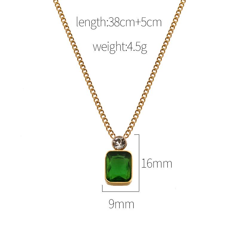 Wind Zircon Emerald Pendant In Clavicle Chain, Ancient Wind Titanium Steel Gold-Plated Necklace Does Not Fade For Girls
Wind Zircon Emerald Pendant In Clavicle Chain, Ancient Wind Titanium Steel Gold-Plated Necklace Does Not Fade For Girls
