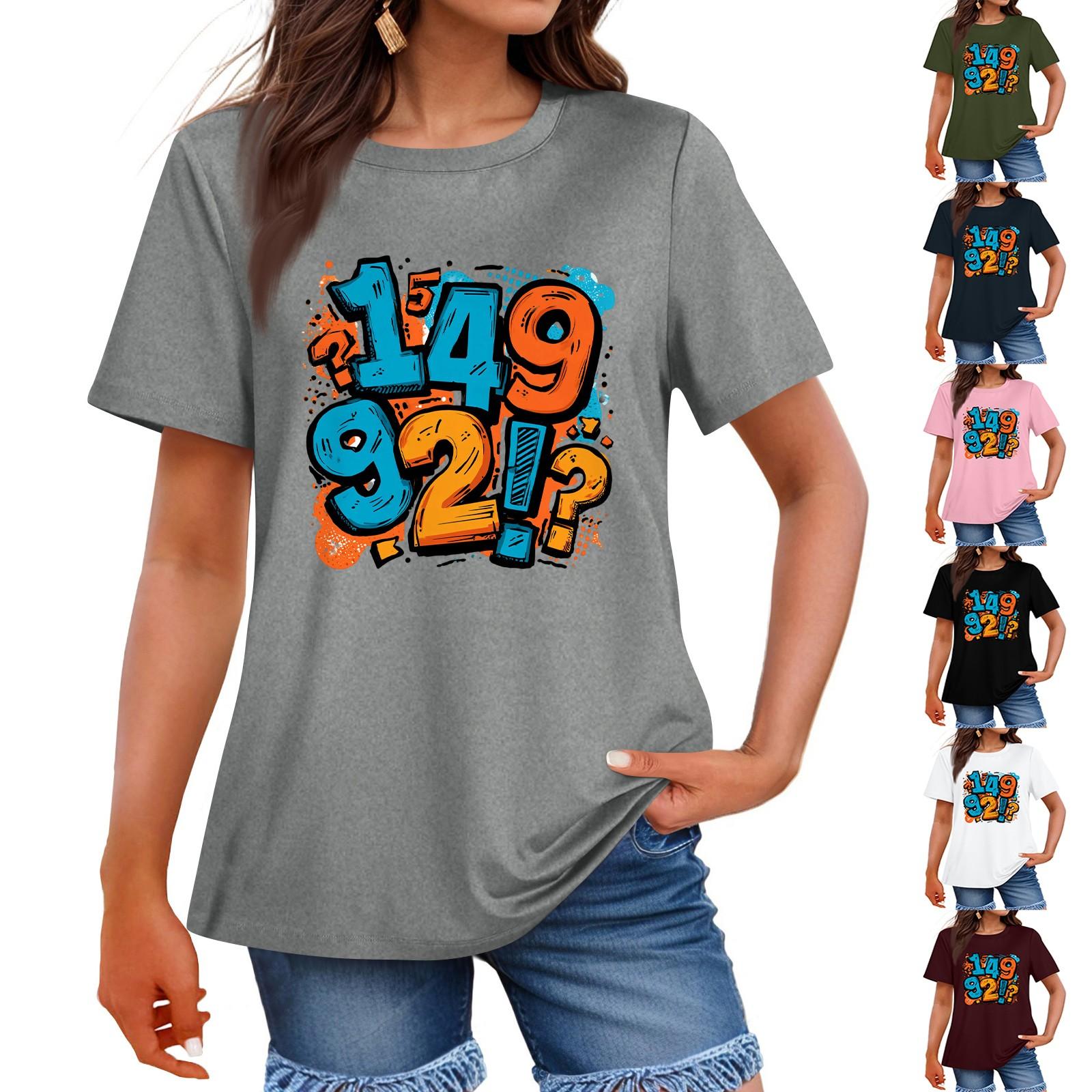 Ladies Loose Comfortable Casual Fashionable Character Printed Round Neck Short Sleeved Shirt S
Ladies Loose Comfortable Casual Fashionable Character Printed Round Neck Short Sleeved Shirt S