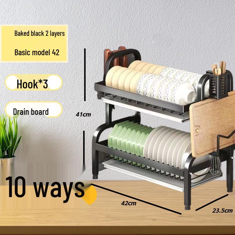 Carbon Steel Multi-Layer Kitchen Organizer Dish Drainer Rack
Carbon Steel Multi-Layer Kitchen Organizer Dish Drainer Rack