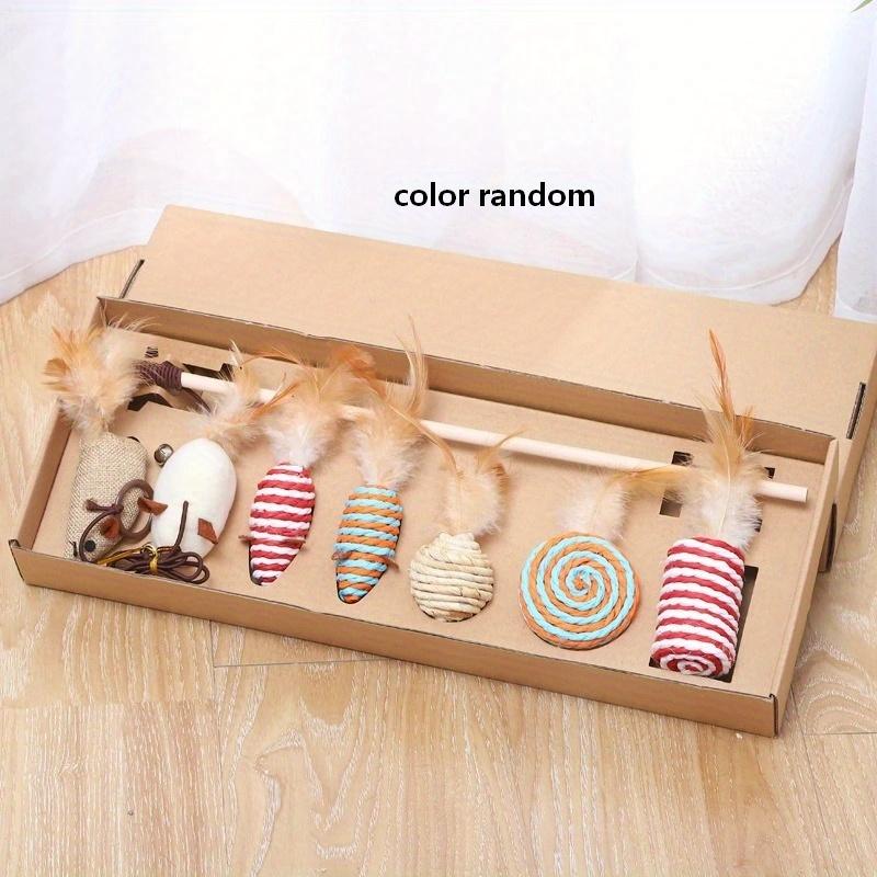 Набор из 7 шт. Набор удилищ для кошек: Идеальная подарочная коробка для вашего кошачьего друга с веселыми и кокетливыми игрушками для упражнений! Seven-piece Set-A Type (classic Type)
Набор из 7 шт. Набор удилищ для кошек: Идеальная подарочная коробка для вашего кошачьего друга с веселыми и кокетливыми игрушками для упражнений! Seven-piece Set-A Type (classic Type)