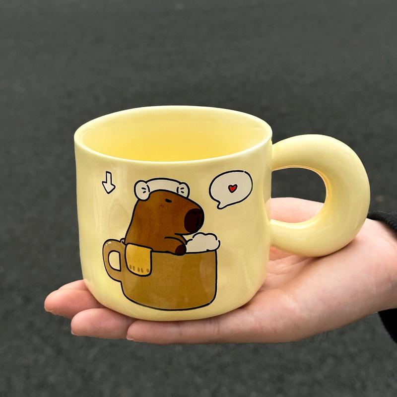 Kapibala Ceramic Mug with Lid To Give Birthday Gift for Girls Best Friend Practical Cup Souvenir Gift Box 401-500ml
Kapibala Ceramic Mug with Lid To Give Birthday Gift for Girls Best Friend Practical Cup Souvenir Gift Box 401-500ml